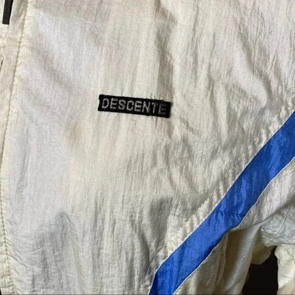 Vintage Descente Women's Ski Jacket Size XS Water-Resistant Cream & Blue Adjusta - Picture 8 of 13